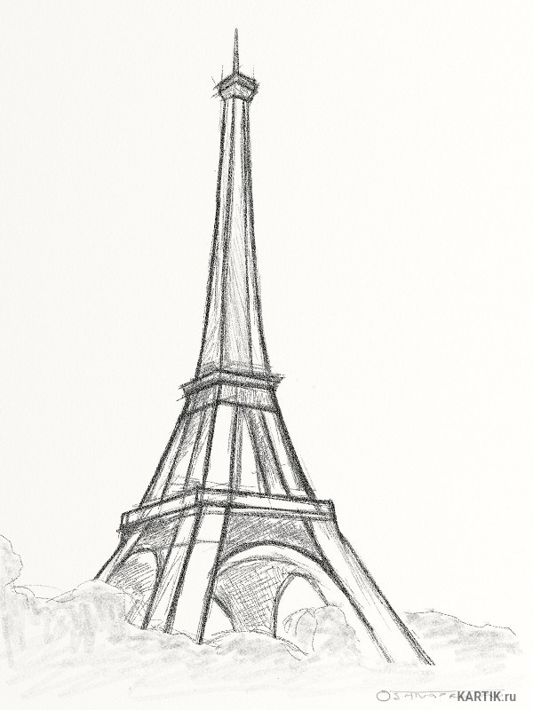 Красивые рисунки Эйфелевой башни для срисовки009