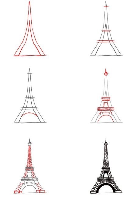 Красивые рисунки Эйфелевой башни для срисовки012