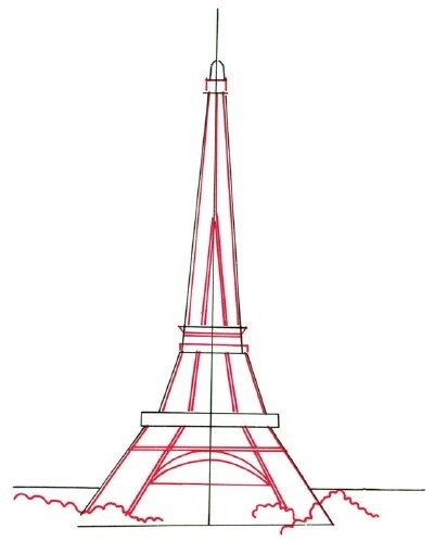 Красивые рисунки Эйфелевой башни для срисовки014