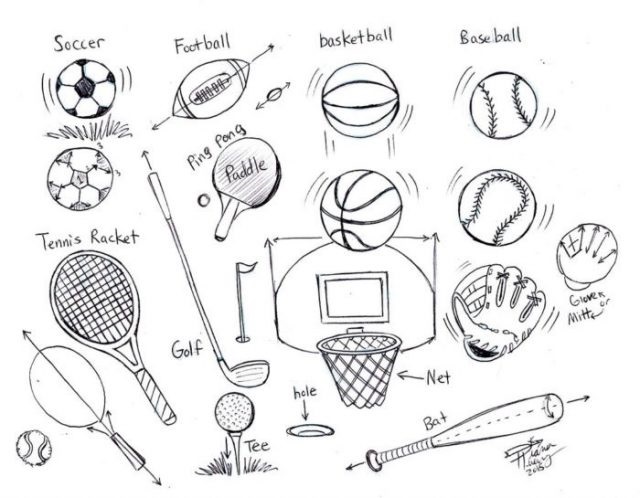 Красивые рисунки спорта для срисовки017