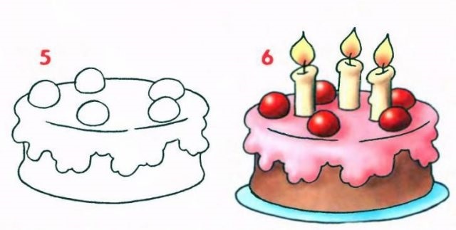 Красивые рисунки тортов для срисовки005