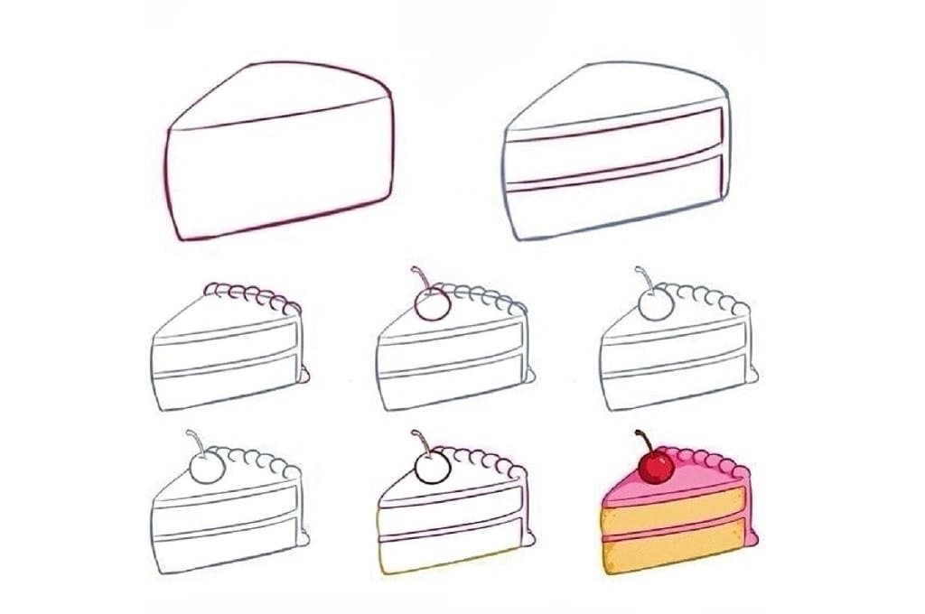 Красивые рисунки тортов для срисовки010