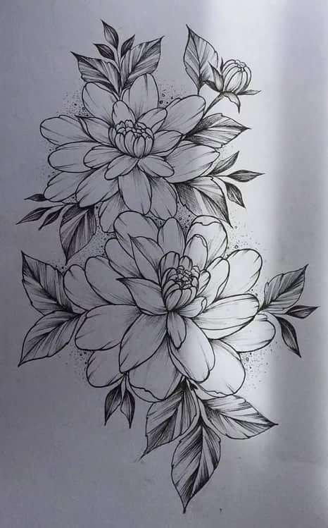 Красивые рисунки цветов для срисовки (21)
