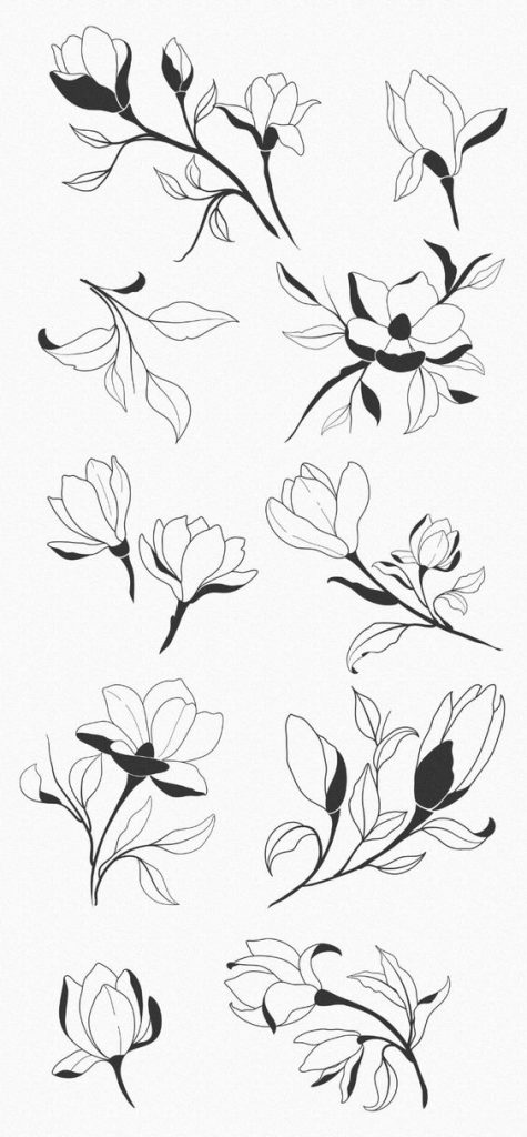 Красивые рисунки цветов для срисовки (7)