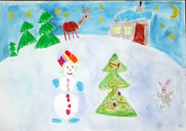 Рисунки зимы для детей 2 класса (13)
