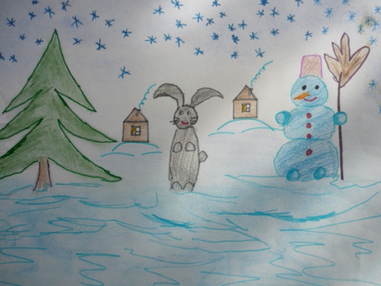 Рисунки зимы для детей 2 класса (18)