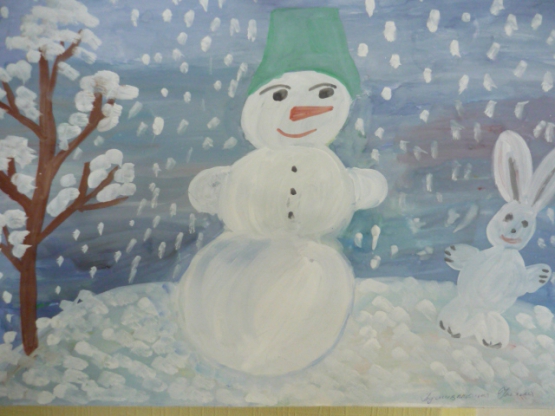Рисунки зимы для детей 2 класса (21)