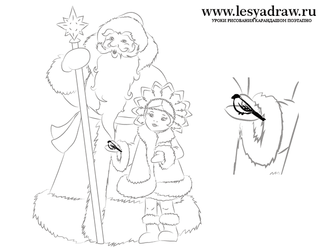 Дед Мороз и Снегурочка красивые рисунки (1)