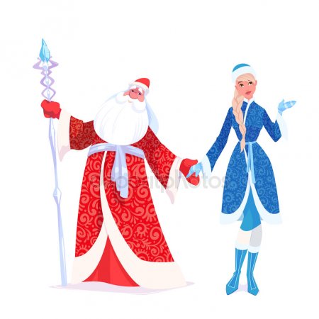 Дед Мороз и Снегурочка красивые рисунки (23)