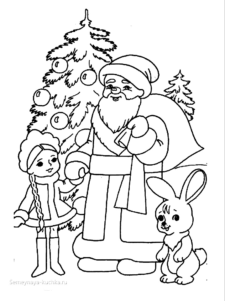 Дед Мороз и Снегурочка красивые рисунки (27)