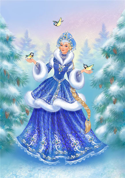 Дед Мороз и Снегурочка красивые рисунки (30)