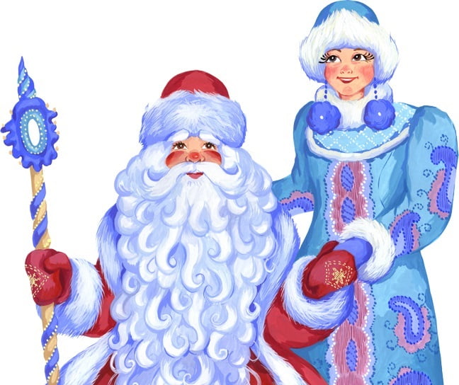 Дед Мороз и Снегурочка красивые рисунки (4)
