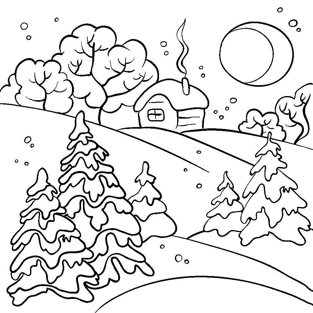 Красивые рисунки зимы для детей карандашом (27)