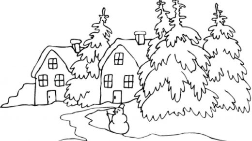 Красивые рисунки зимы для детей карандашом (28)