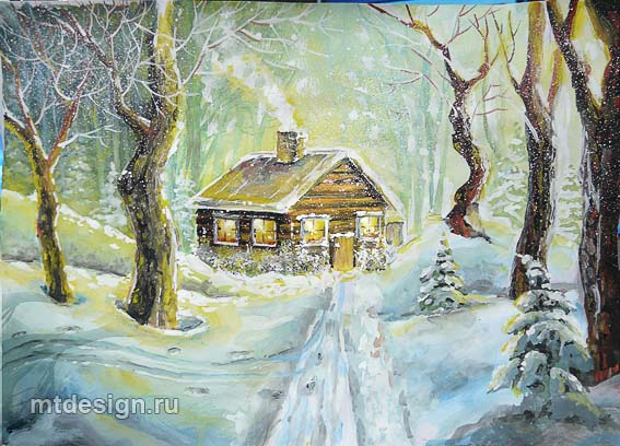 Красивые рисунки зимы для детей карандашом (8)