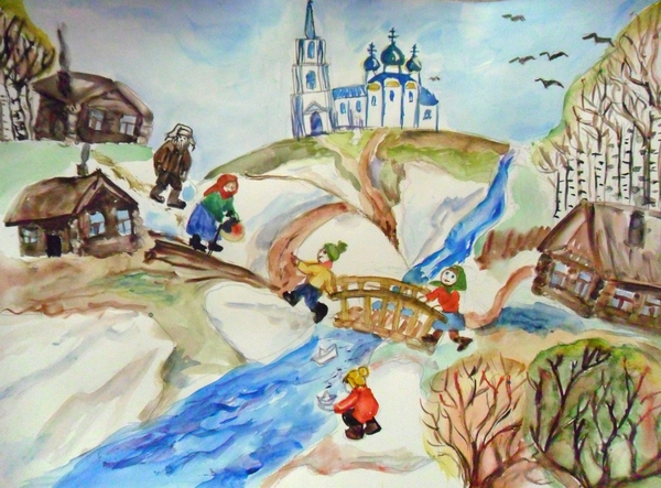 Красивый рисунок на тему встреча зимы (31)