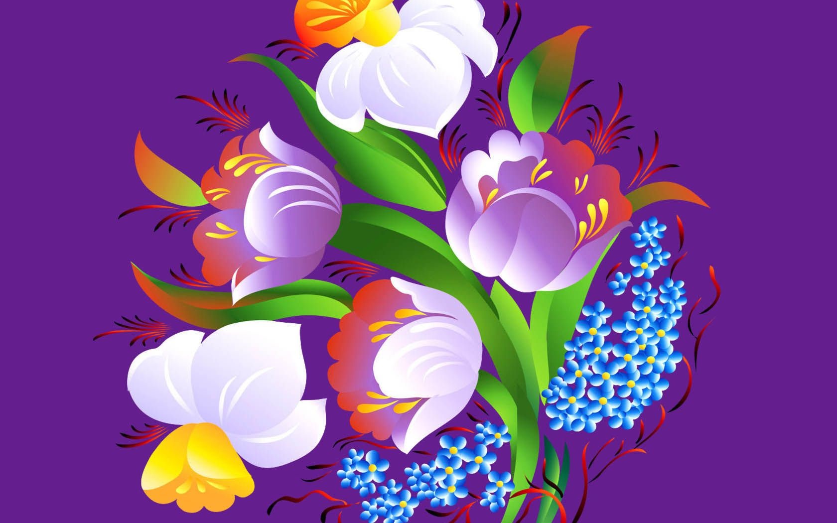 Букет весенних цветов рисунки
