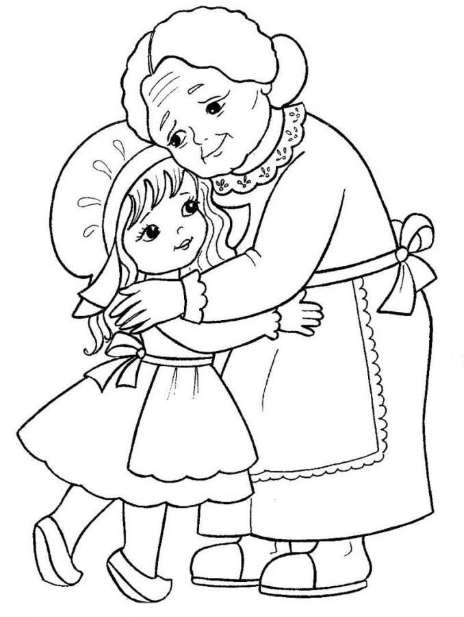 Бабушка, дедушка и внучка рисунок (12)