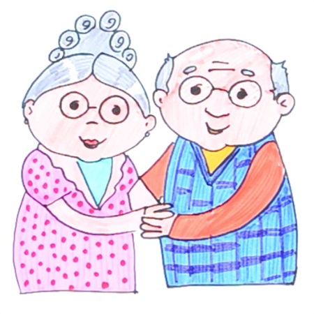 Бабушка, дедушка и внучка рисунок (18)
