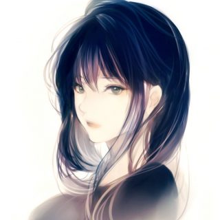 Девочка с черными волосами аниме (30)