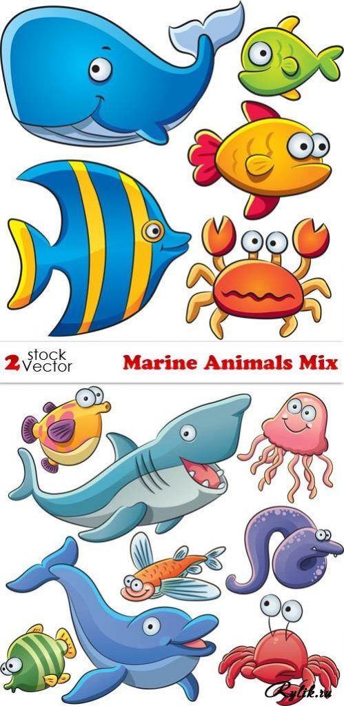 Рисуем морских обитателей с детьми - подборка рисунков (5)