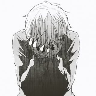 Черно белые грустные картинки из аниме (33)