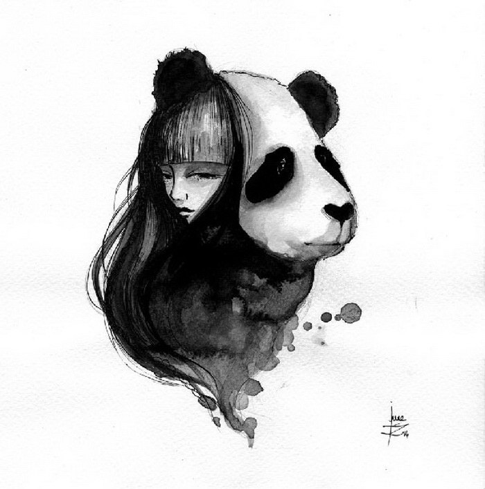 Нарисованные картинки панды (12)