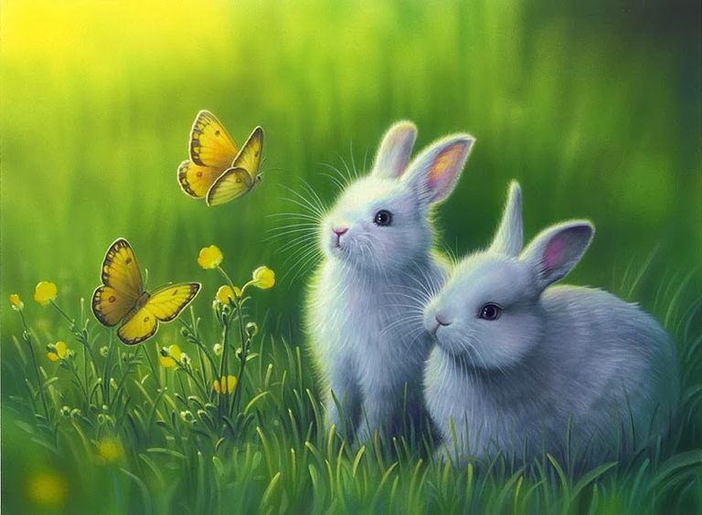 Рисунки кролики для детишек (2)