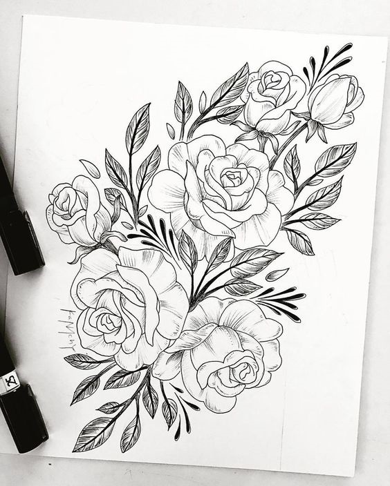 Рисунки цветов для срисовки цветные (21)