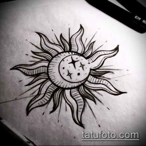 Солнце и луна рисунок (12)