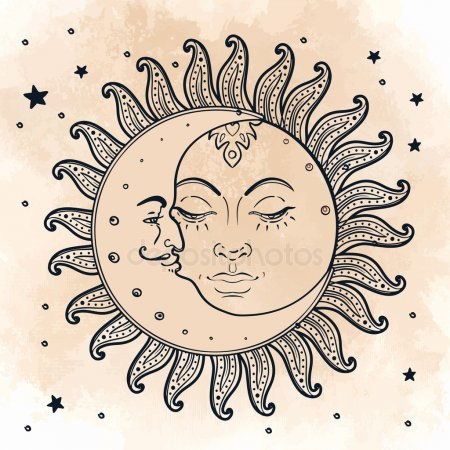 Солнце и луна рисунок (3)