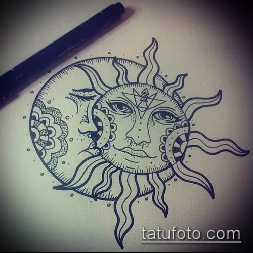 Солнце и луна рисунок (5)