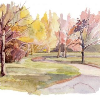 Осень акварельные рисунки (12)
