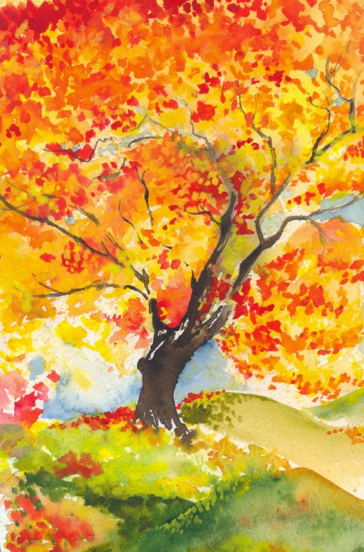 Осень акварельные рисунки (17)