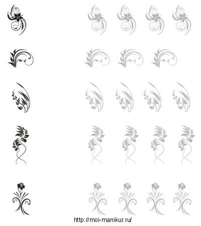 Рисунки шаблоны для ногтей (4)