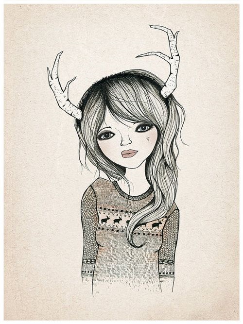 Рисунок девочка в свитере (7)