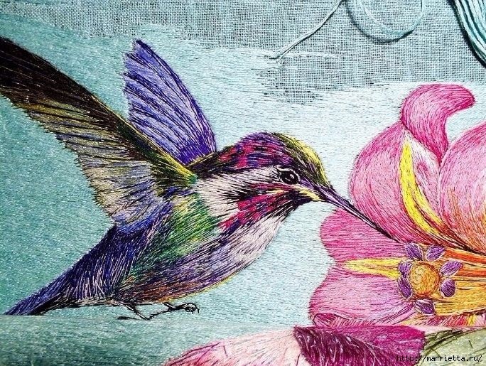 Рисунок птичка для вышивки (14)