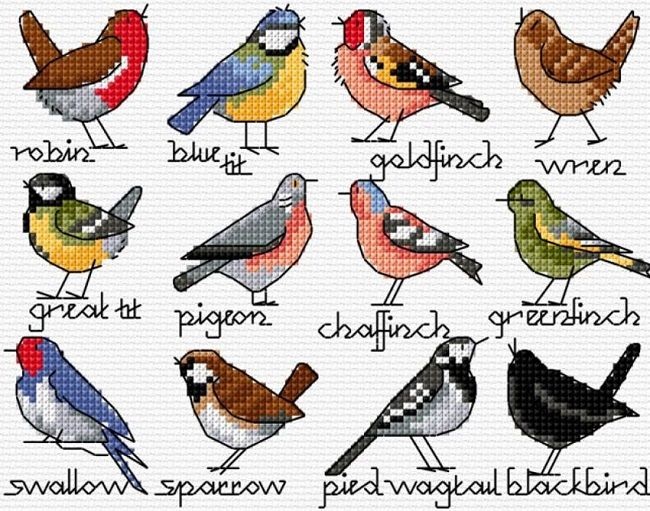 Рисунок птичка для вышивки (21)