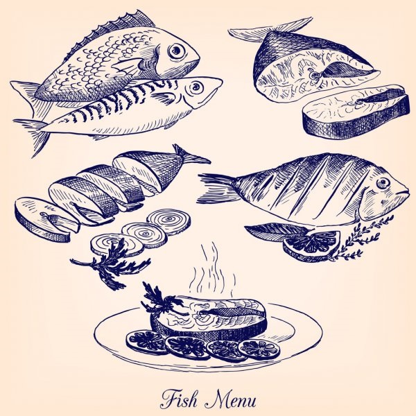 Рисунок рыба на тарелке (17)