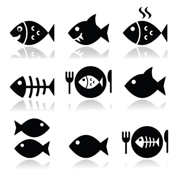 Рисунок рыба на тарелке (7)