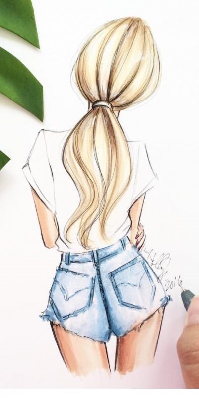 Картинки для срисовки девушки в шортах (7)
