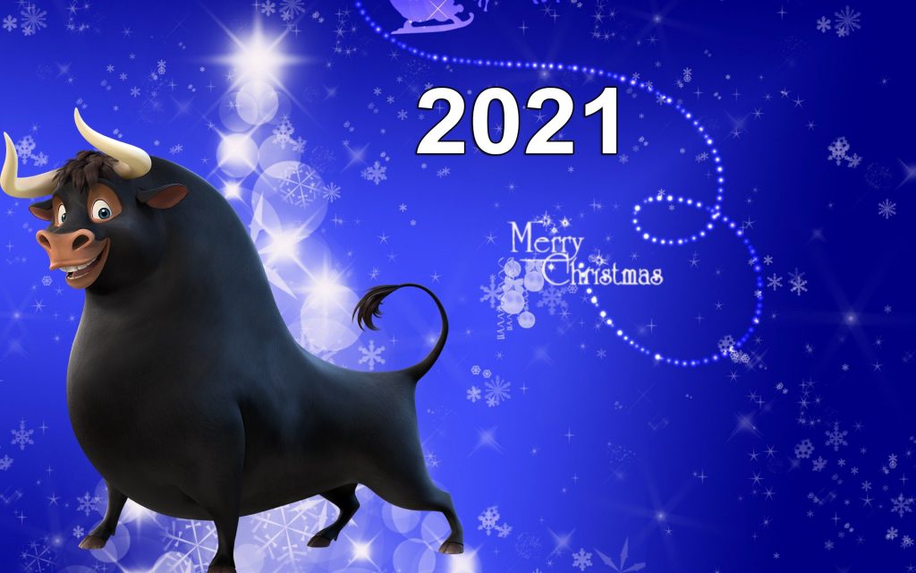 Новогодние обои быка на 2021 год - подборка картинок (2)