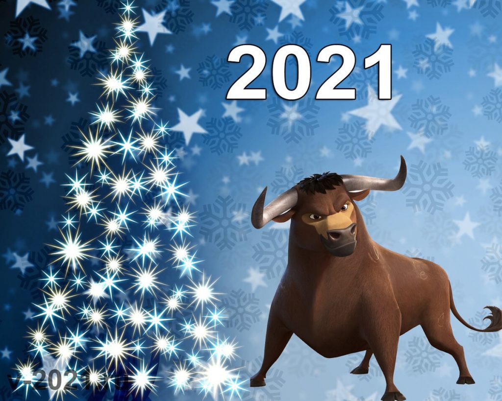 Новогодние обои быка на 2021 год - подборка картинок (5)