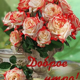 Доброе утро с розами красивые открытки для любимых (10)