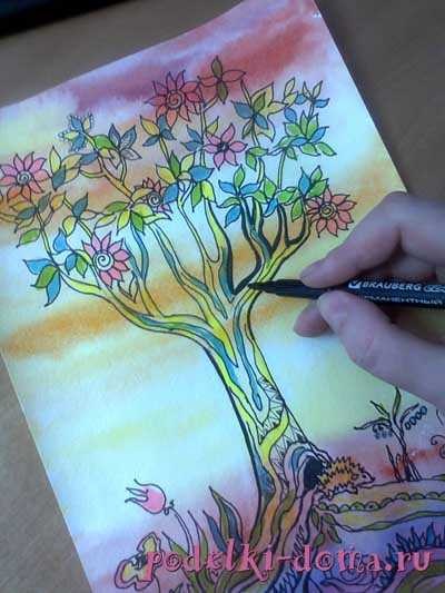 Волшебное дерево нарисовать карандашом, идеи (16)