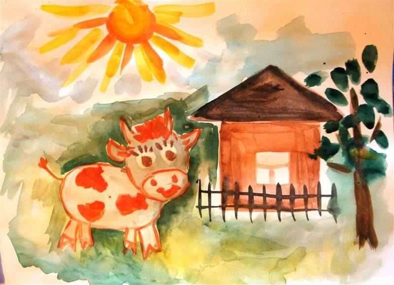 Домик в деревне картинки для детей для рисования (13)