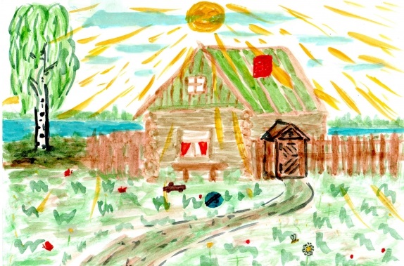 Домик в деревне картинки для детей для рисования (17)