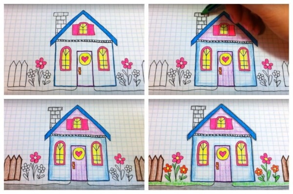 Домик в деревне картинки для детей для рисования (19)