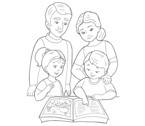 Красивый рисунок семья за столом карандашом (5)