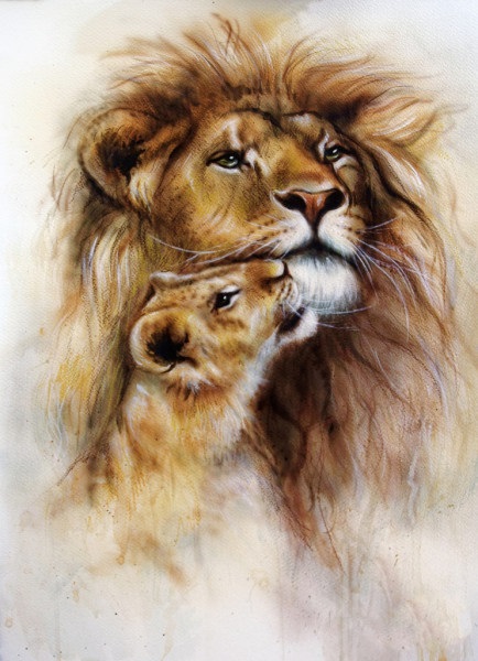 Львица целует льва фото красивые (1)